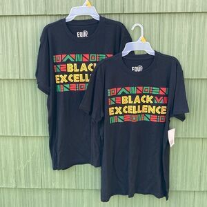 Unisex Black Excellence Short Sleeve  T-shirts 2-Pack Size L